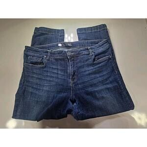 KUT FROM THE KLOTH Lauren Straight Crop Stretch Distressed Jeans Sz 14